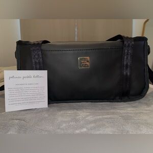 Petunia Pickle Bottom Wander Stroller Caddy in Black Matte Leatherette